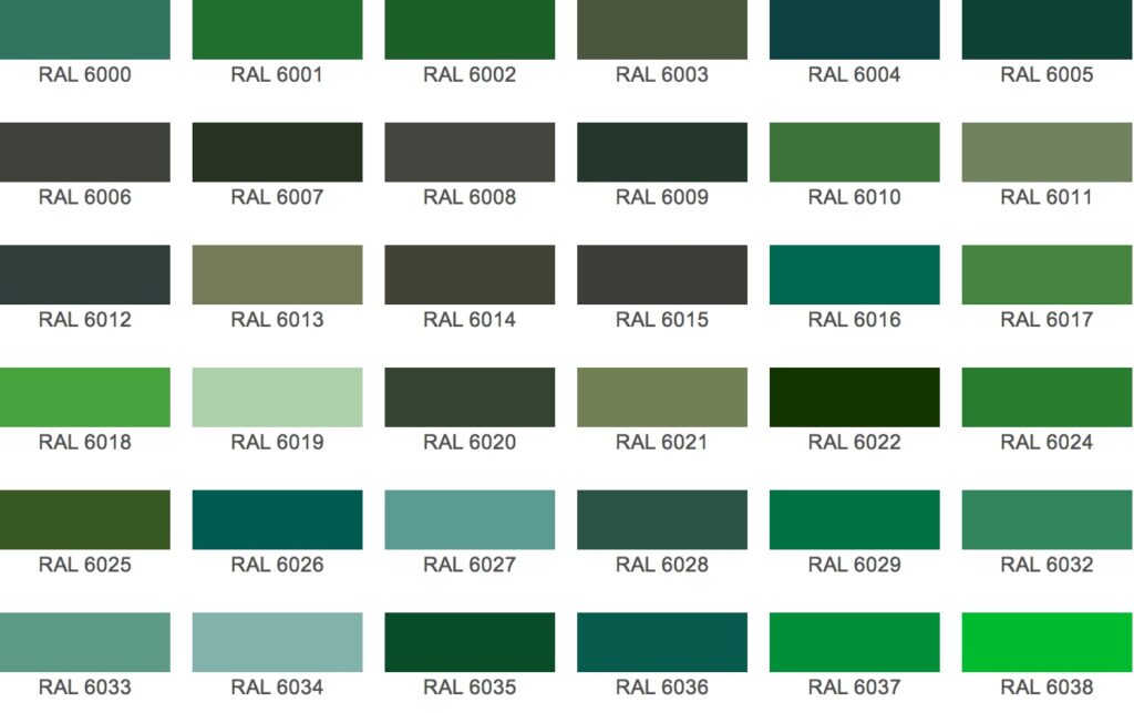 groen tinten RAL