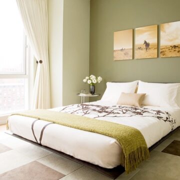 olijfgroene slaapkamer